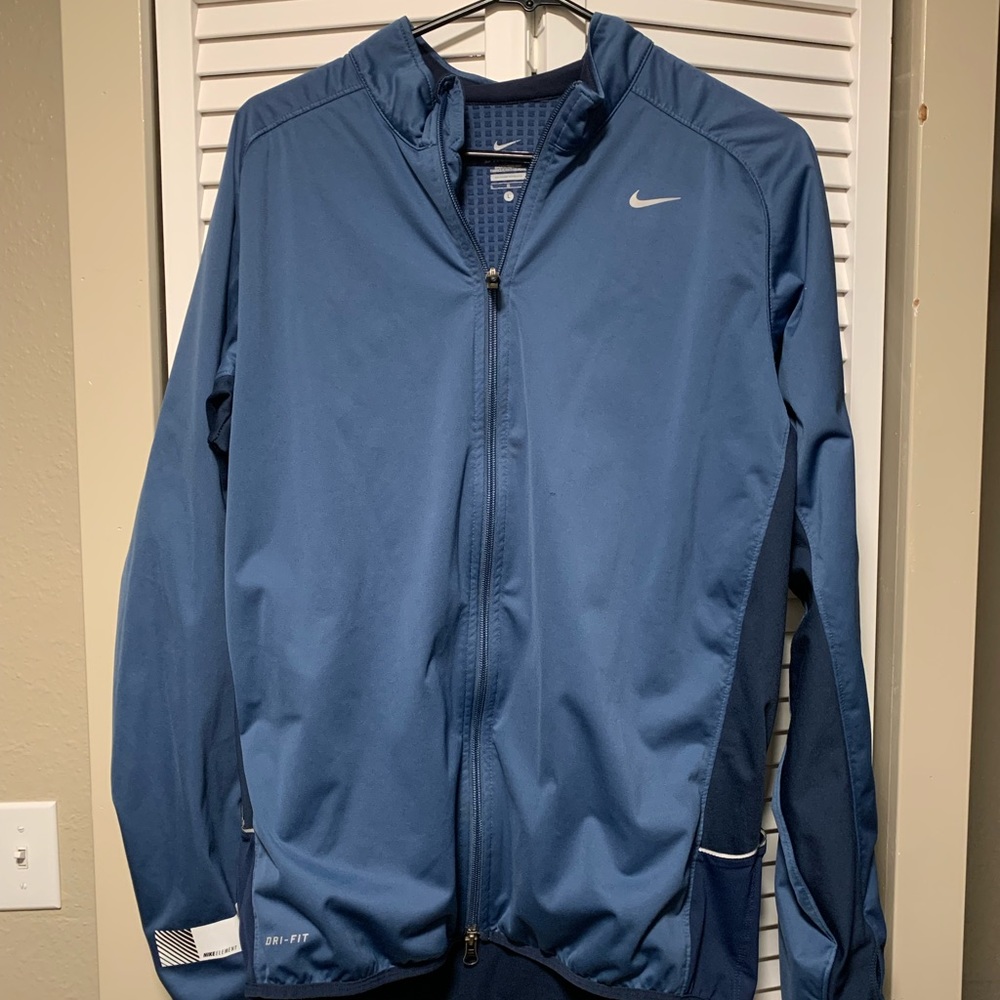 Nike Men’s Element Shield Full Zip Running Jacket L Dri-Fit Dark Blue